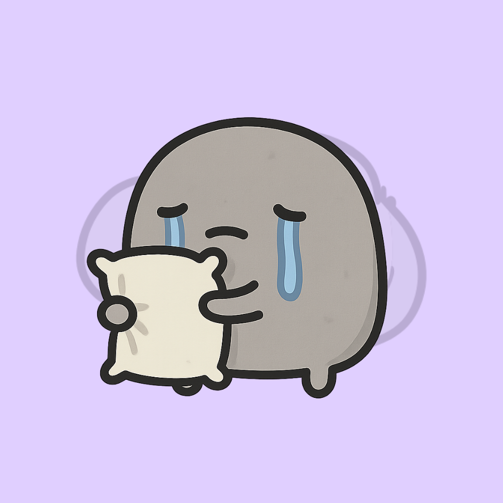 Sad Rock Crying Sticker