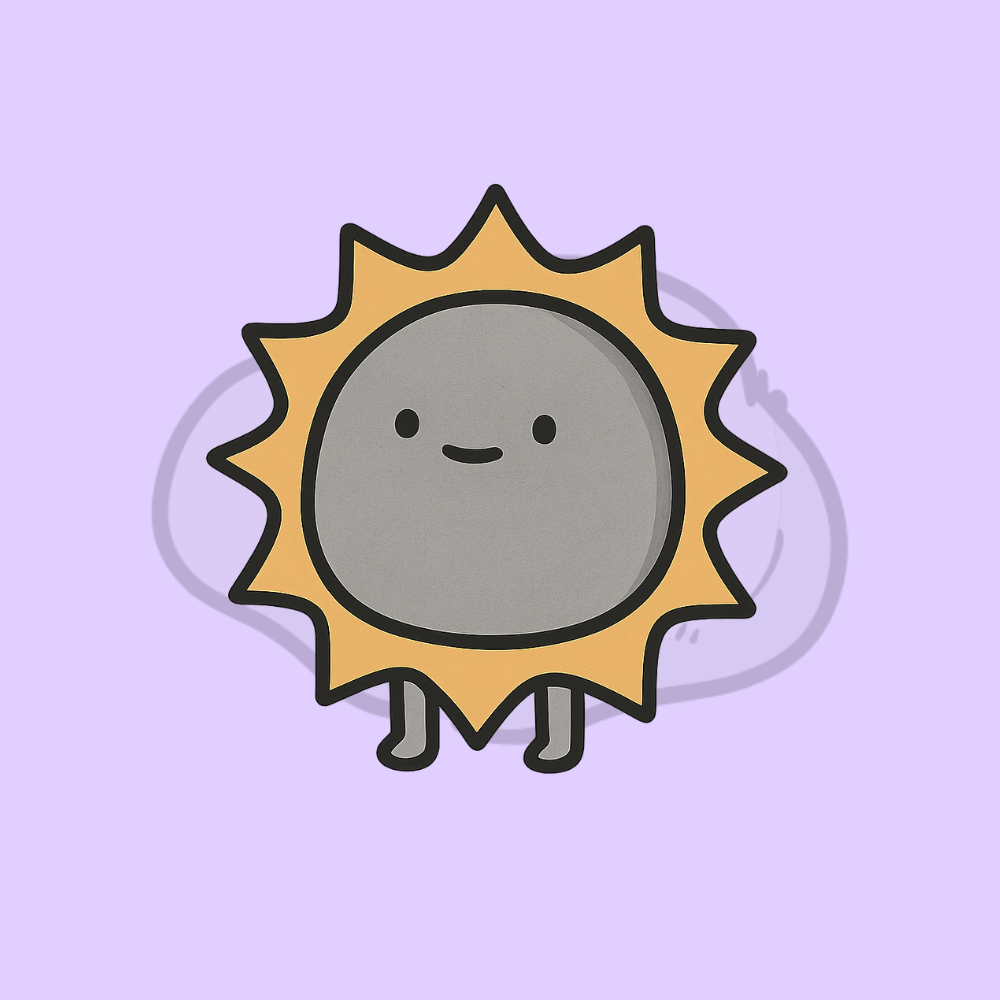 Sad Rock Sun Sticker
