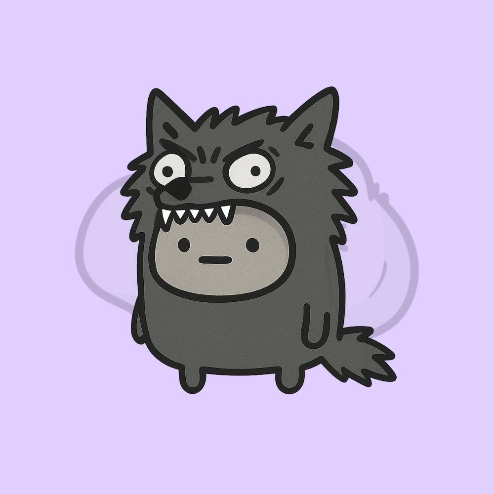 Sad Rock Wolf Sticker