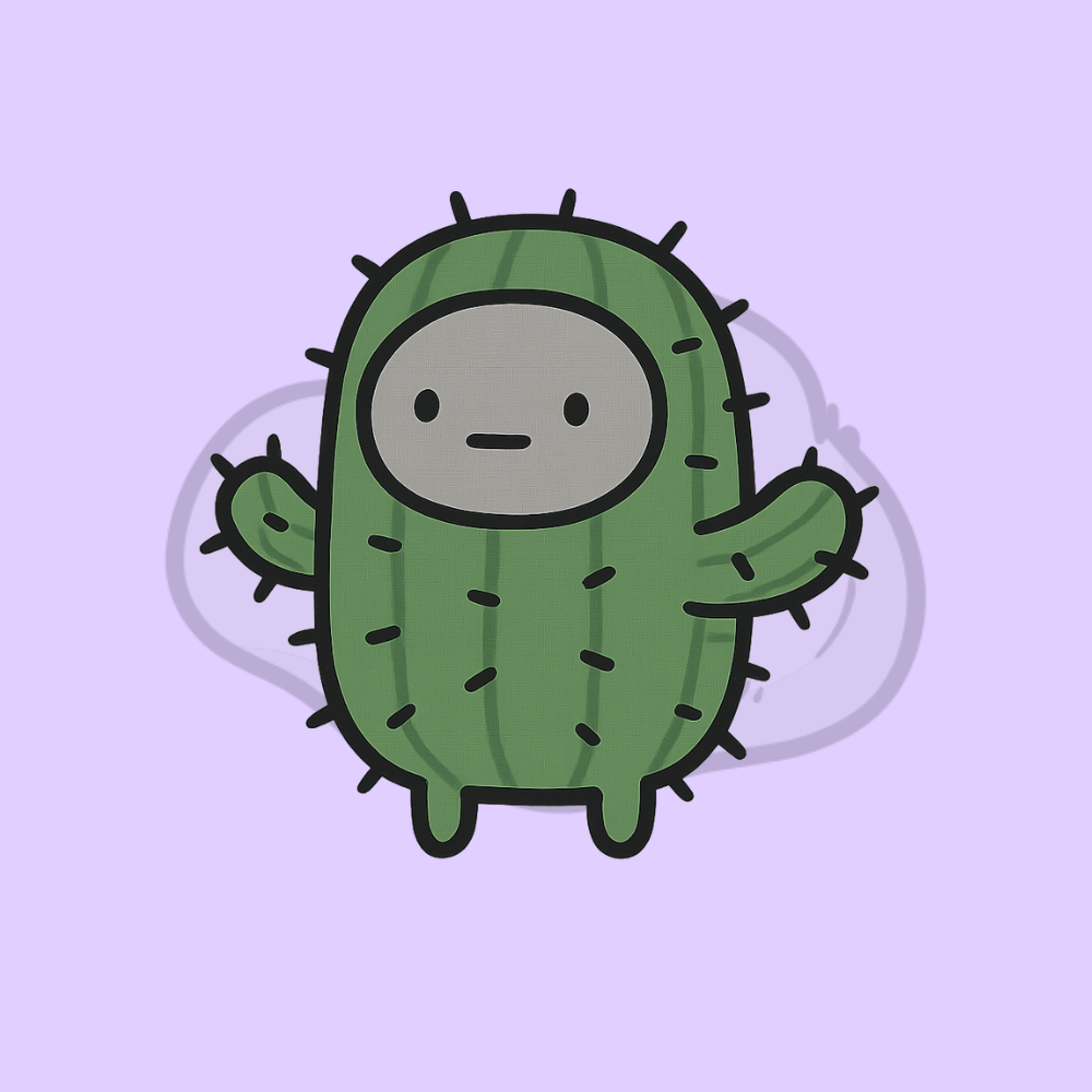 Sad Rock Cactus Sticker