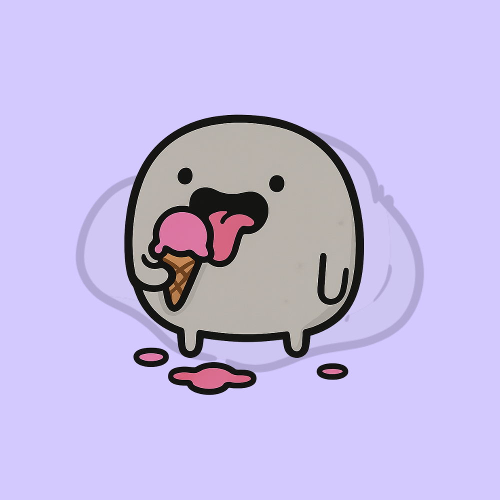 Sad Rock Ice Cream Sticker