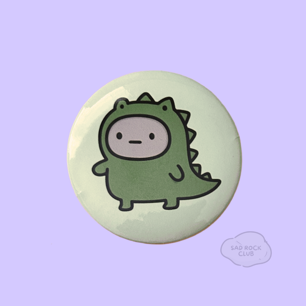 Dino Button Pin